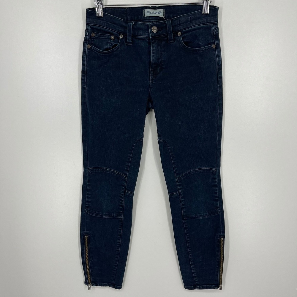 Madewell Skinny‎ Skinny Moto Jeans Dark Wash Ankle Zip B2032 Womens Size 27